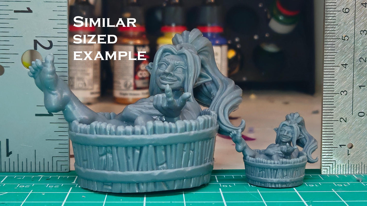 Female Orc Crushing Watermelon Bae Victis Figurine - by Vae Victis Miniatures