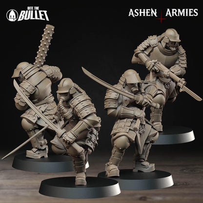 Holy Shogunate Shocktroopers Miniatures - Ashen Armies by Bite the Bullet