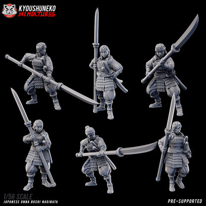 Japanese Onna Bushi Naginata Miniatures - by Kyoushuneko Miniatures