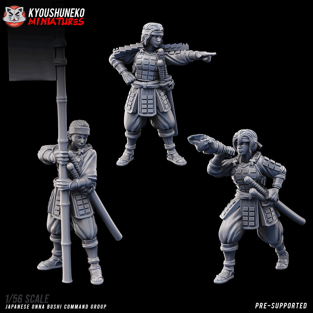 Japanese Onna Bushi Command Group Miniatures - by Kyoushuneko Miniatures