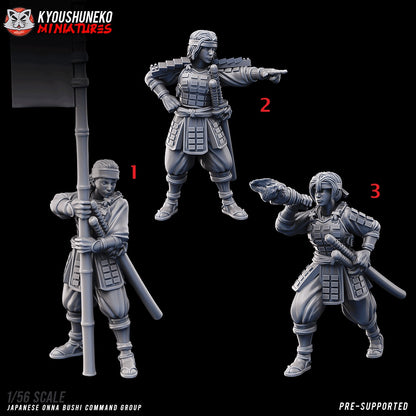 Japanese Onna Bushi Command Group Miniatures - by Kyoushuneko Miniatures