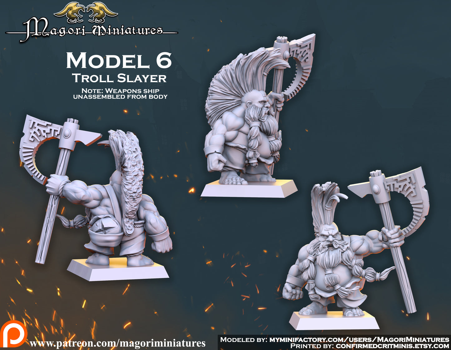 Dwarven Treasure Hunter Miniatures - by Magori Miniatures