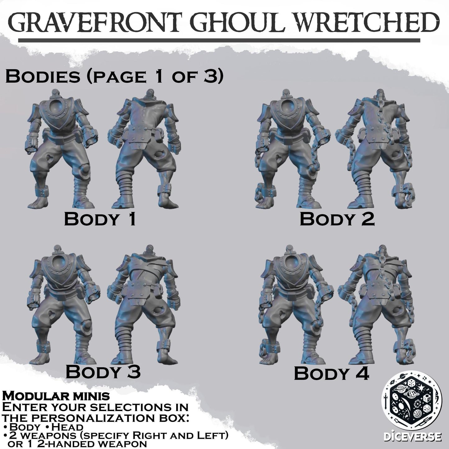Gravefront Ghoul Wretched Modular Miniatures - Diceverse