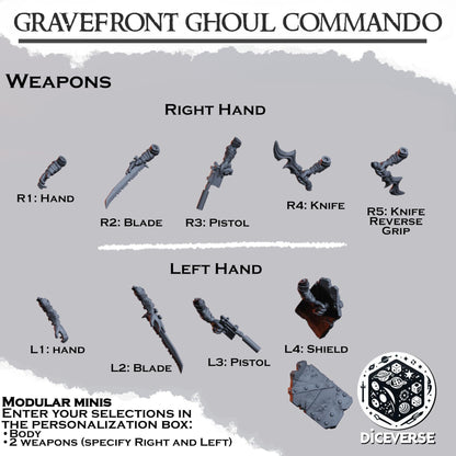 Gravefront Ghoul Commando Modular Miniatures - Diceverse