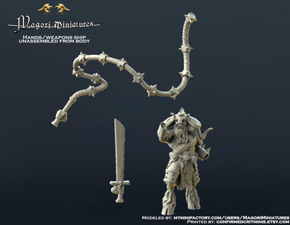 Goatman Chieftain Miniature - by Magori Miniatures