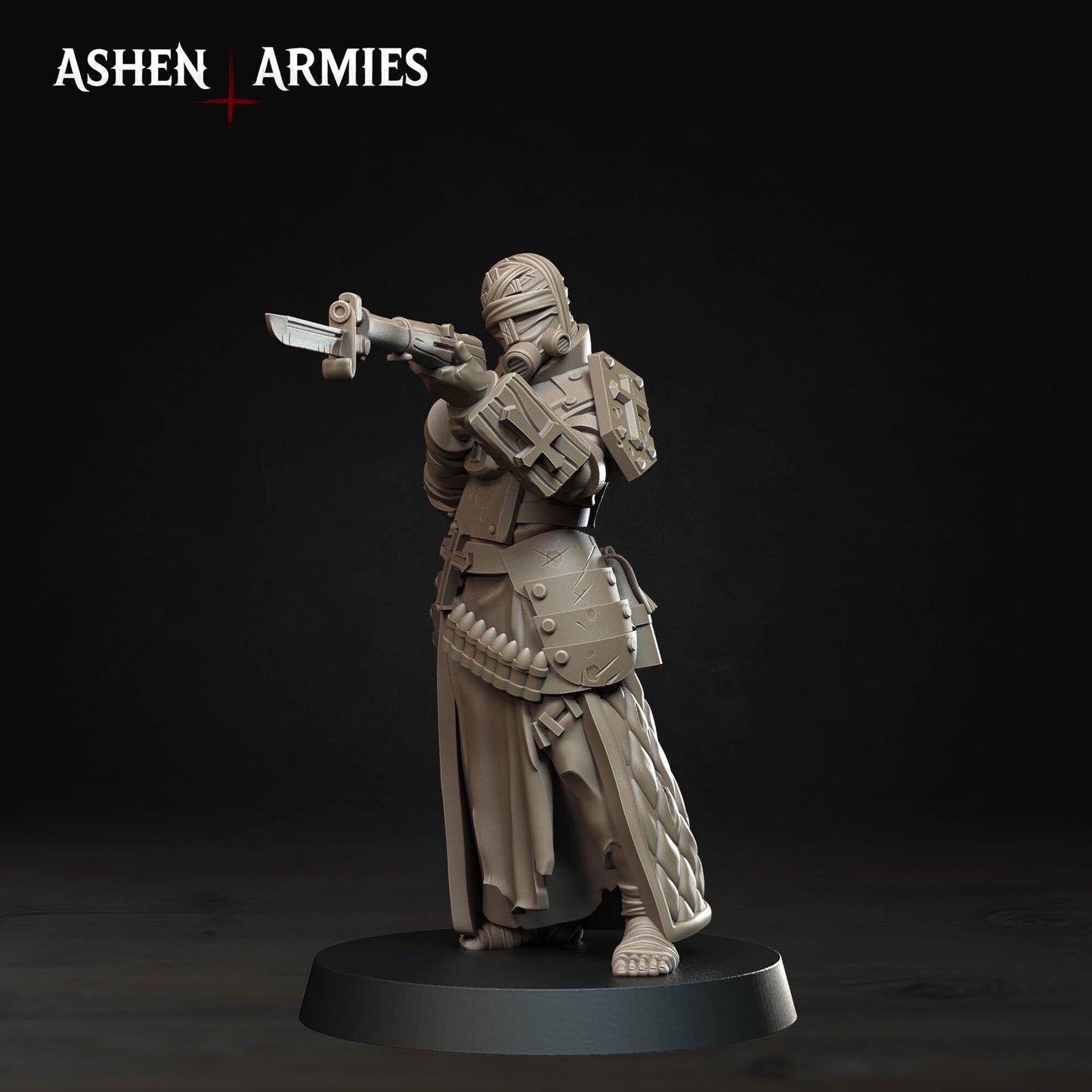 Bleeding Procession Rifleman Miniature - Ashen Armies by Bite the Bullet