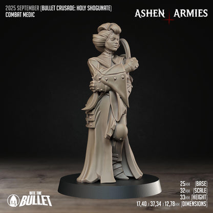 Holy Shogunate Akane Combat Medic Miniature - Ashen Armies by Bite the Bullet