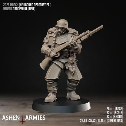 Hellbound Apostasy Troopers Miniatures - Ashen Armies by Bite the Bullet