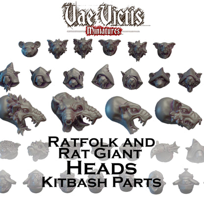 Ratfolk Heads for Kitbashing - by Vae Victis Miniatures