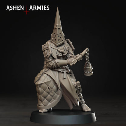 Bleeding Procession Flail Trooper Miniature - Ashen Armies by Bite the Bullet