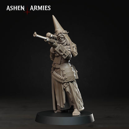 Bleeding Procession Sniper Miniature - Ashen Armies by Bite the Bullet