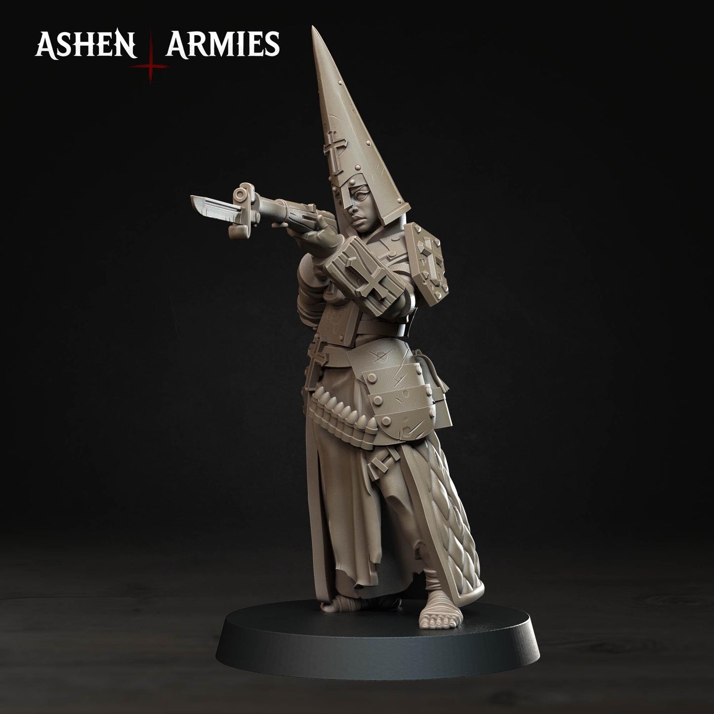 Bleeding Procession Rifleman Miniature - Ashen Armies by Bite the Bullet