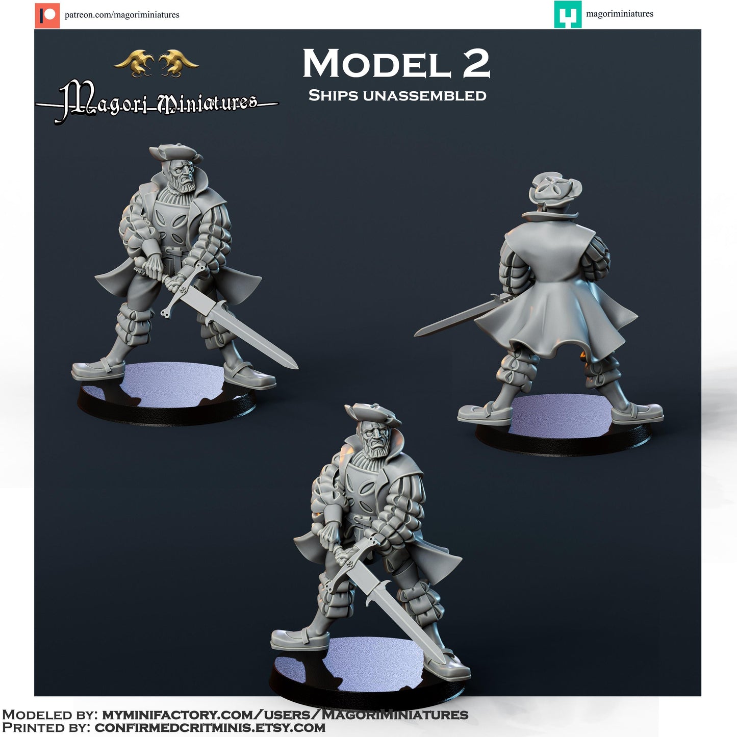 Landsknecht Mercenary Warband Miniatures SET B - by Magori Miniatures