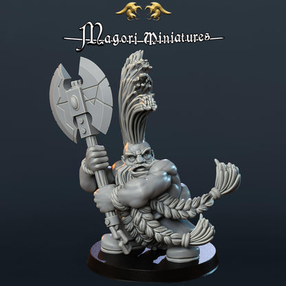 Dwarven Troll Slayer Miniature - by Magori Miniatures