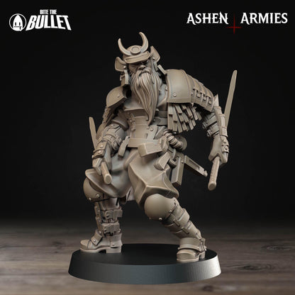 Holy Shogunate Trench Cleric Miniature - Ashen Armies by Bite the Bullet