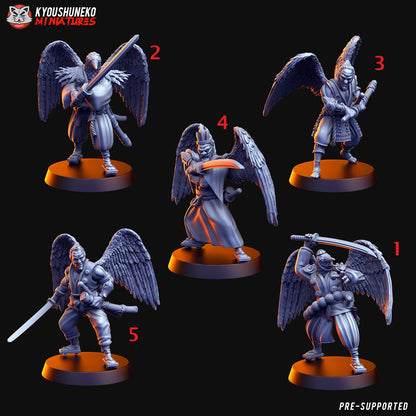 Japanese Samurai Tengu Miniatures - by Kyoushuneko Miniatures