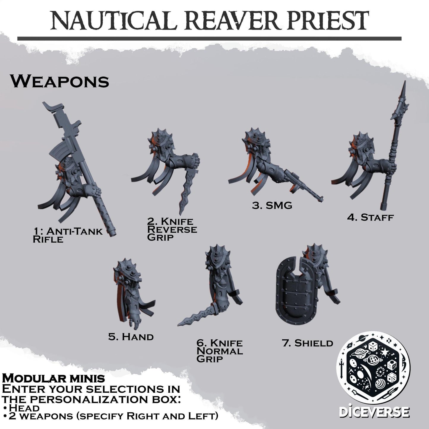 Nautical Reaver Priest Modular Miniature - Diceverse