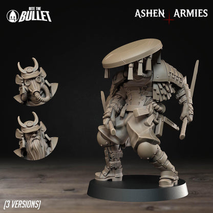 Holy Shogunate Trench Cleric Miniature - Ashen Armies by Bite the Bullet