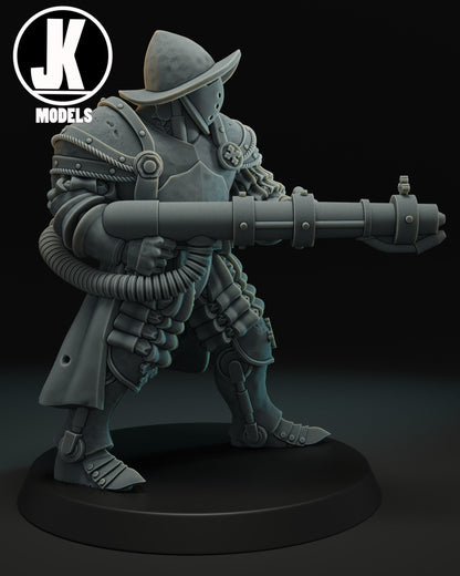 Papal Heavy Infantry Flamethrower Miniature - JK Remo Models