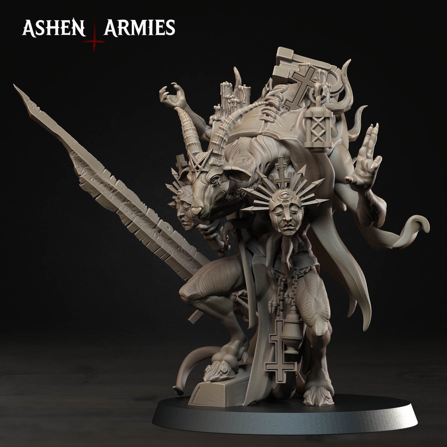 Hellbound Apostasy Scripture Guardian Miniature - Ashen Armies by Bite the Bullet