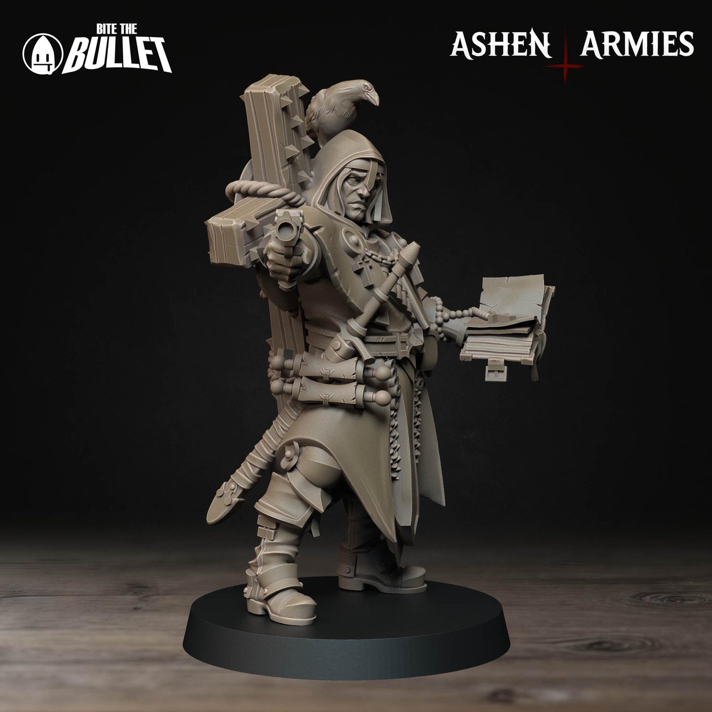 Sanctified Legion Trench Cleric Miniature - Ashen Armies by Bite the Bullet