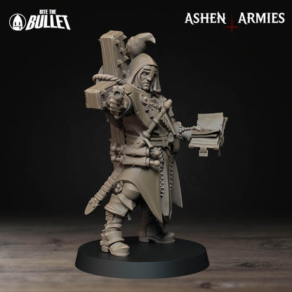 Sanctified Legion Trench Cleric Miniature - Ashen Armies by Bite the Bullet