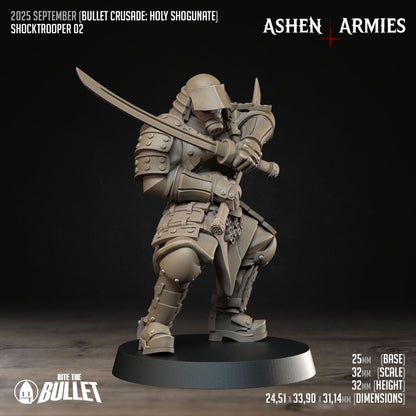 Holy Shogunate Shocktroopers Miniatures - Ashen Armies by Bite the Bullet