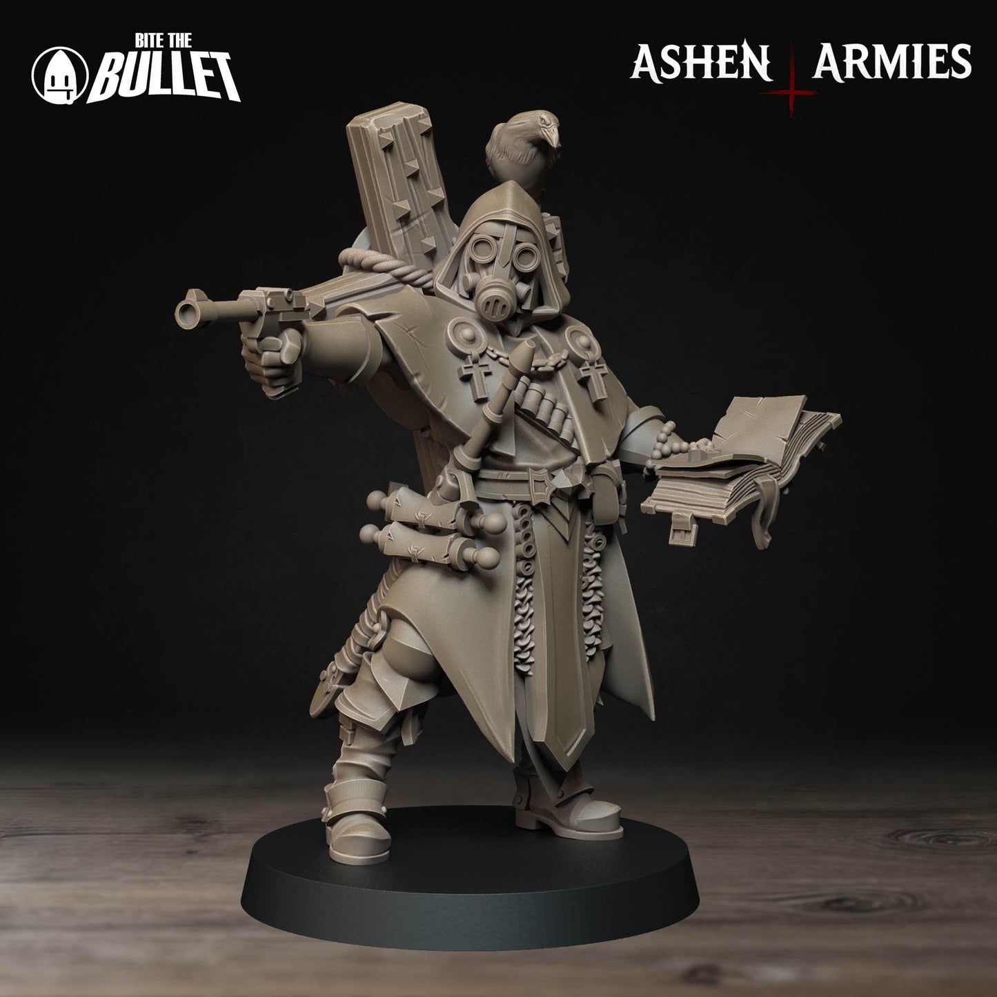 Sanctified Legion Trench Cleric Miniature - Ashen Armies by Bite the Bullet