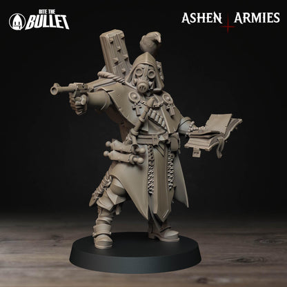 Sanctified Legion Trench Cleric Miniature - Ashen Armies by Bite the Bullet