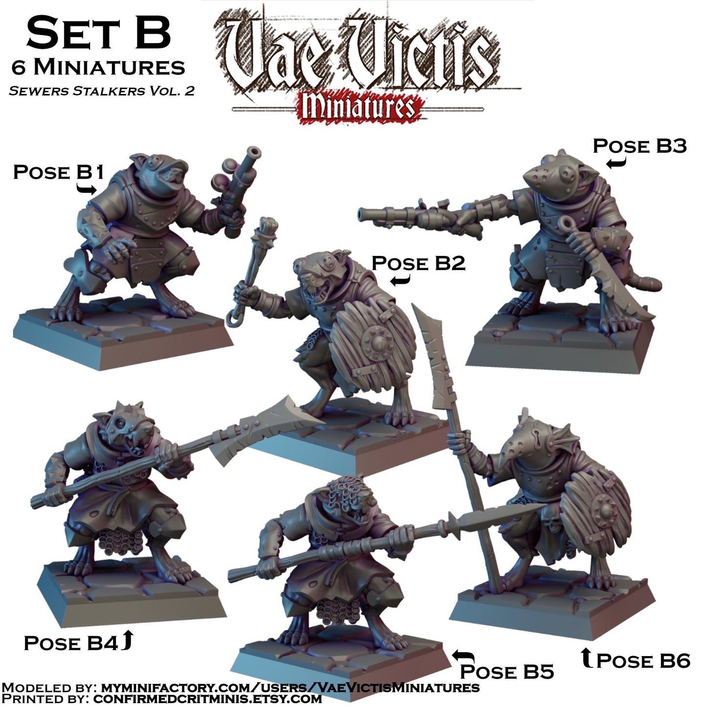 Ratfolk Miniatures SET B - by Vae Victis Miniatures