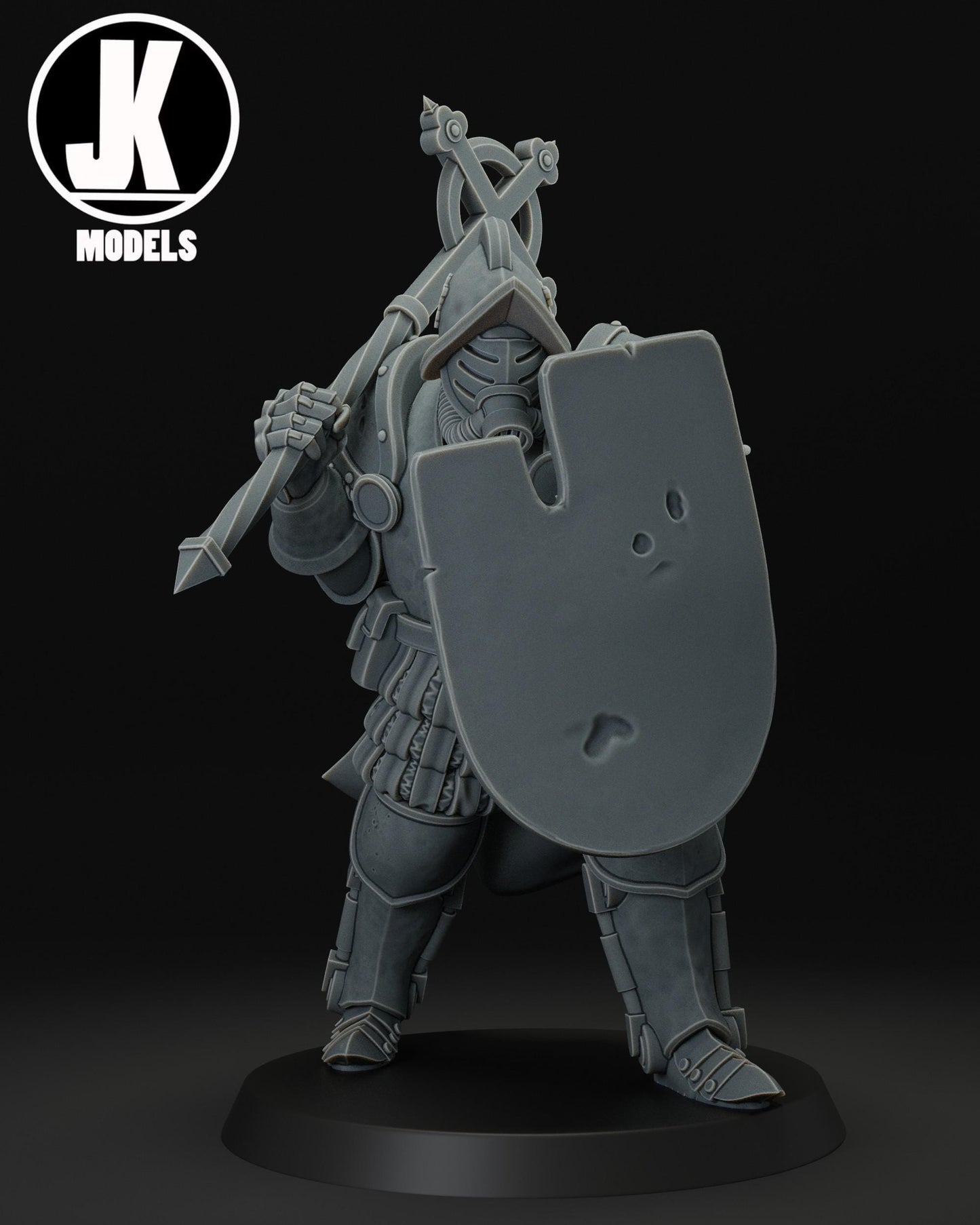 Papal Heavy Infantry Mace Shield Miniature - JK Remo Models