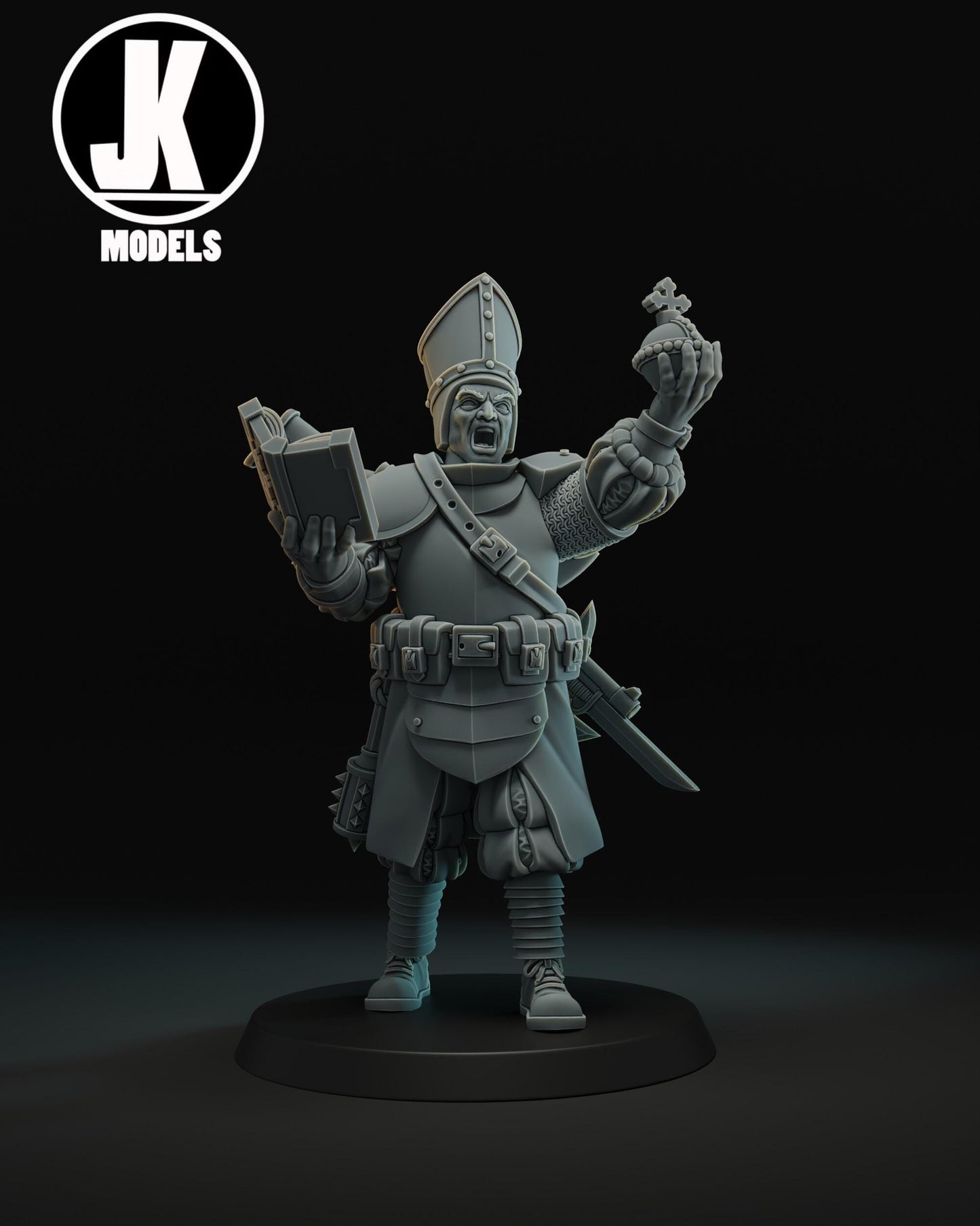 Battle Cleric with Holy Grenade Miniature - JK Remo Models