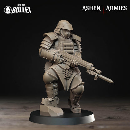 Holy Shogunate Lieutenant Miniature - Ashen Armies by Bite the Bullet