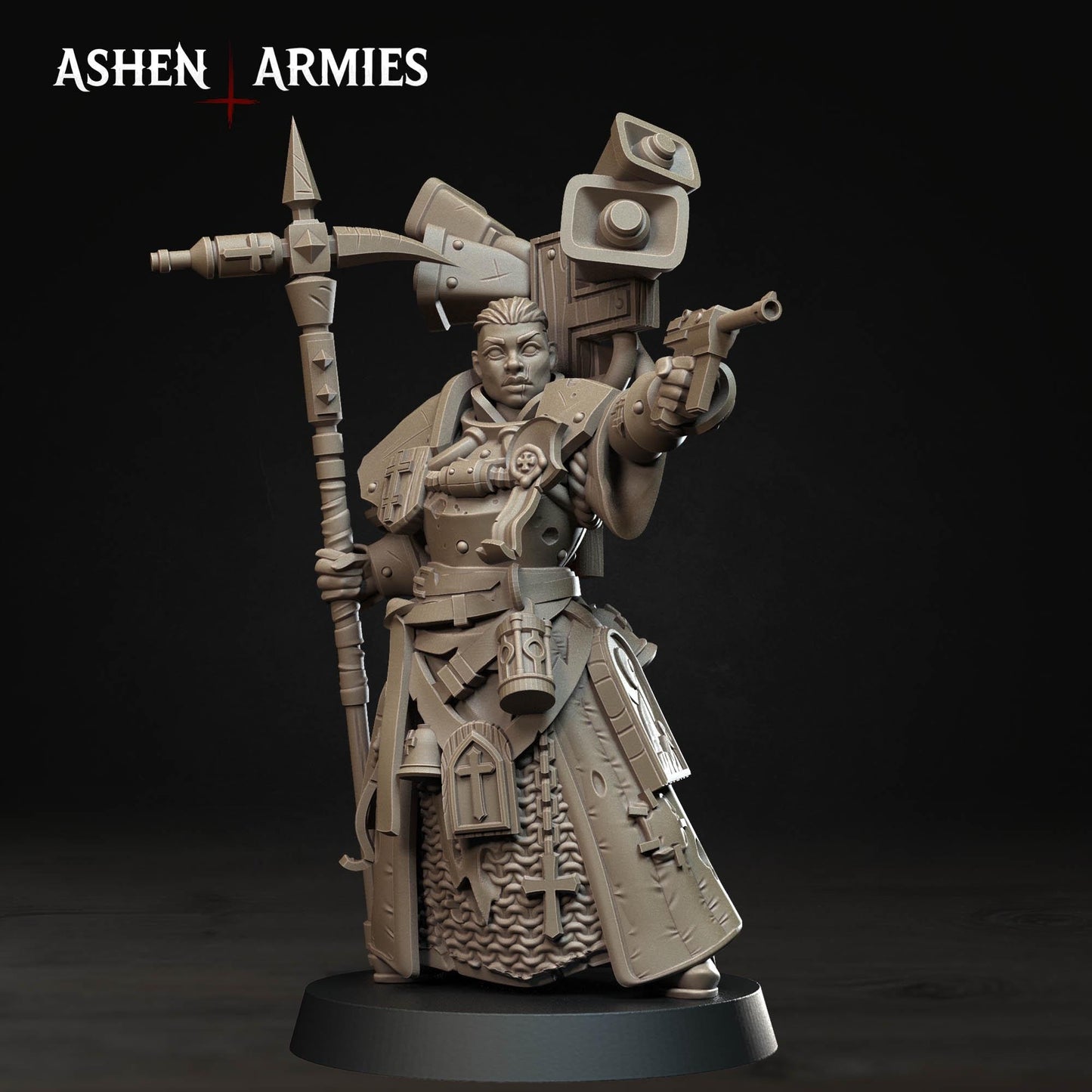 Bleeding Procession War Prophet Miniature - Ashen Armies by Bite the Bullet