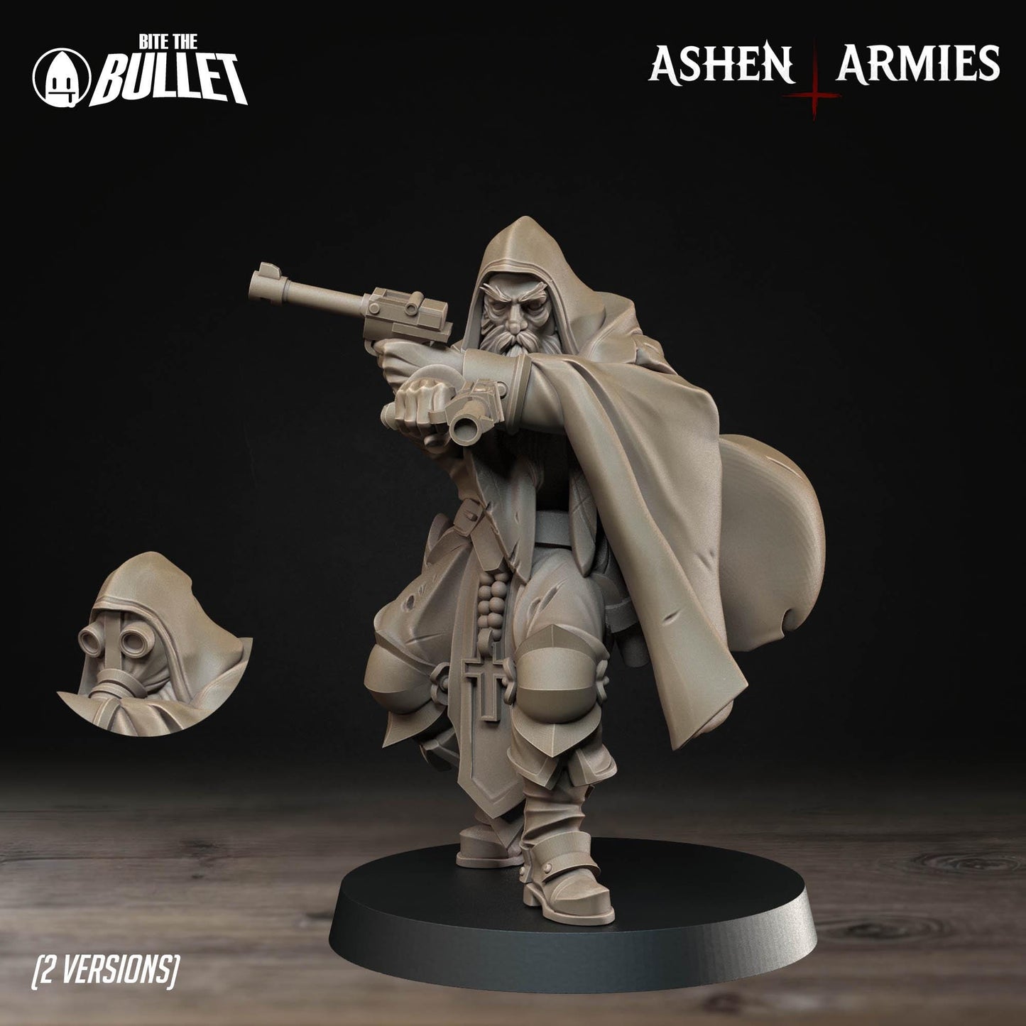 Sanctified Legion Sniper Priest Pistols Miniature - Ashen Armies by Bite the Bullet