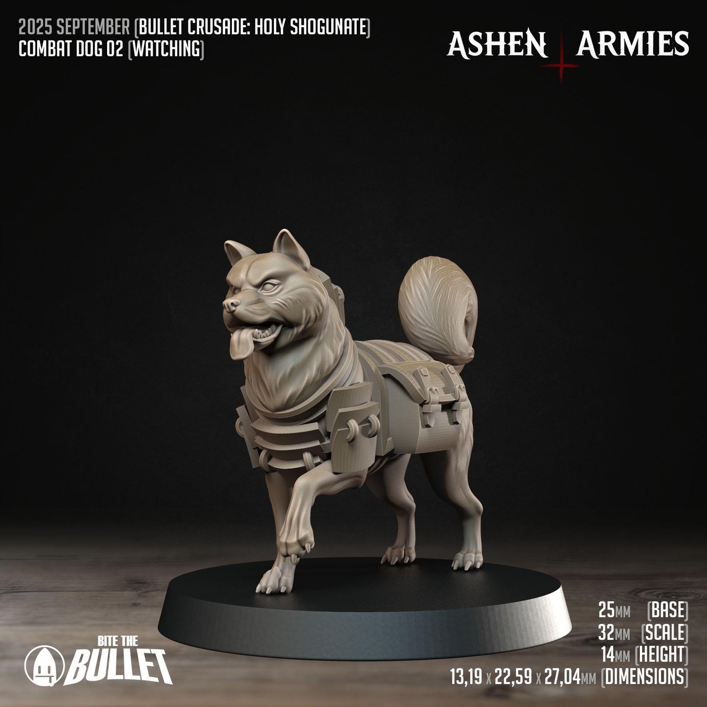 Holy Shogunate Combat Dogs Miniatures - Ashen Armies by Bite the Bullet