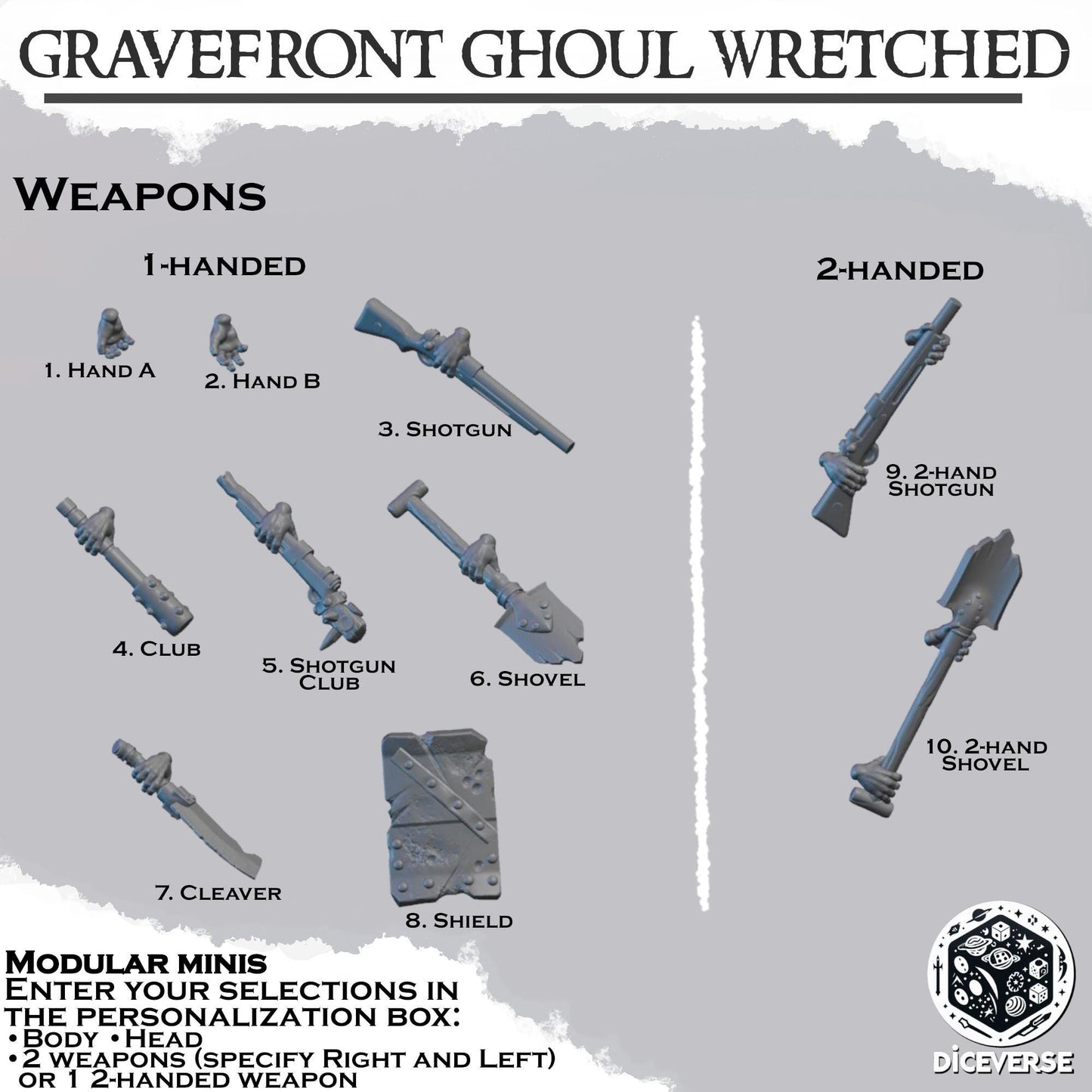 Gravefront Ghoul Wretched Modular Miniatures - Diceverse