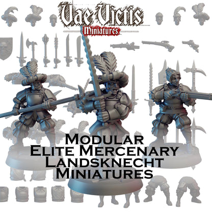 Modular Elite Mercenary Landsknecht Miniatures - by Vae Victis Miniatures