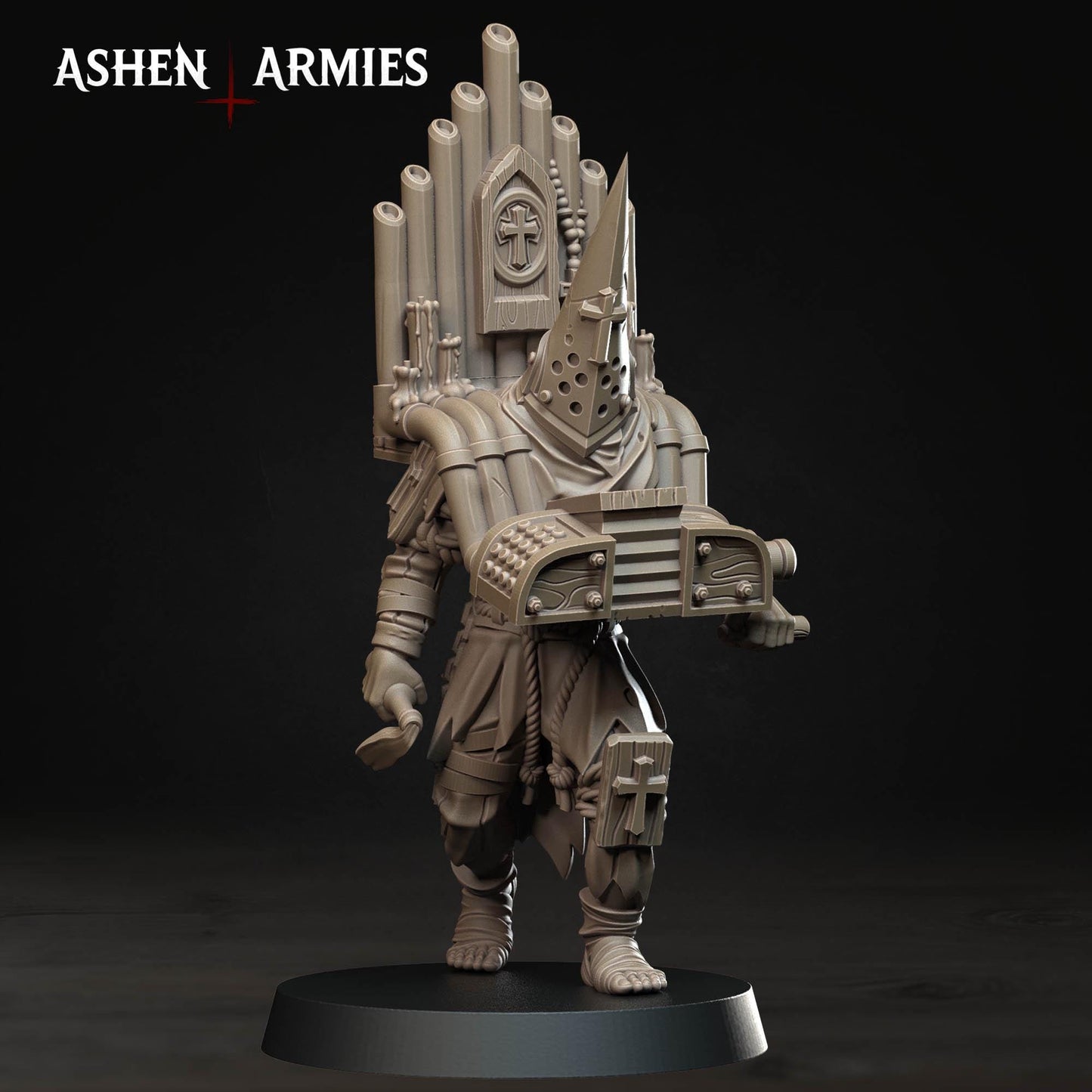 Bleeding Procession Musician Miniature - Ashen Armies by Bite the Bullet