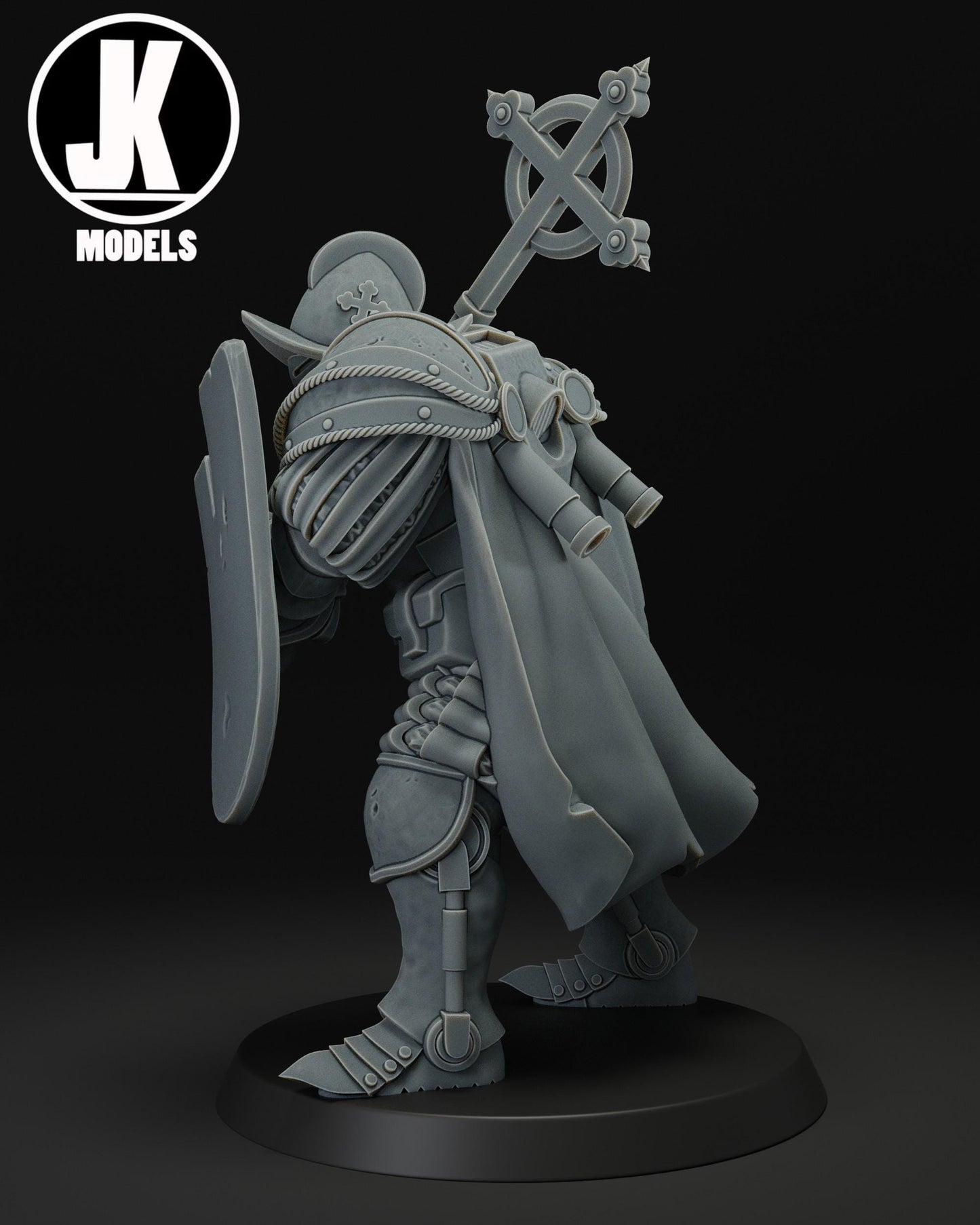 Papal Heavy Infantry Mace Shield Miniature - JK Remo Models