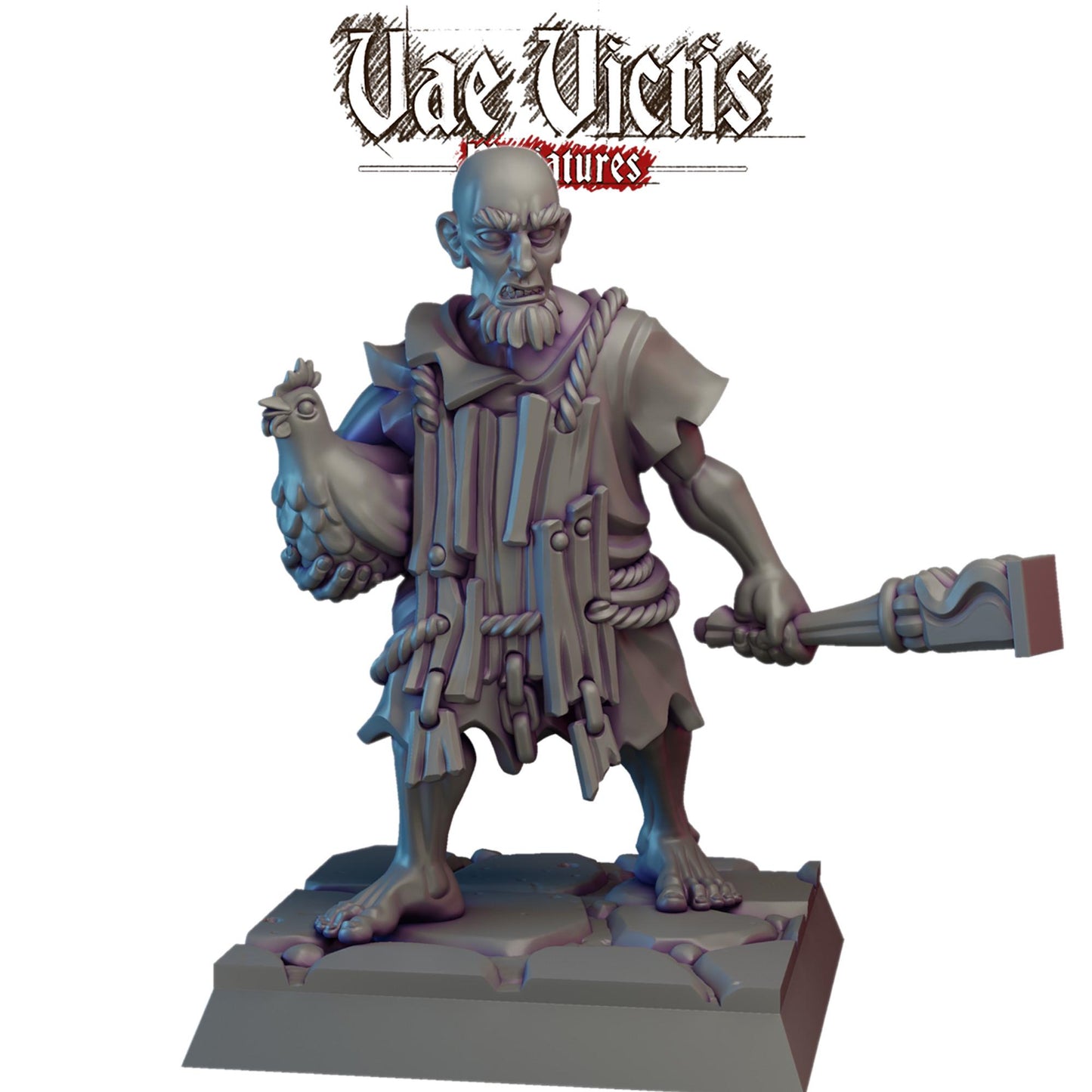 Old Man and his Chicken Miniature - by Vae Victis Miniatures