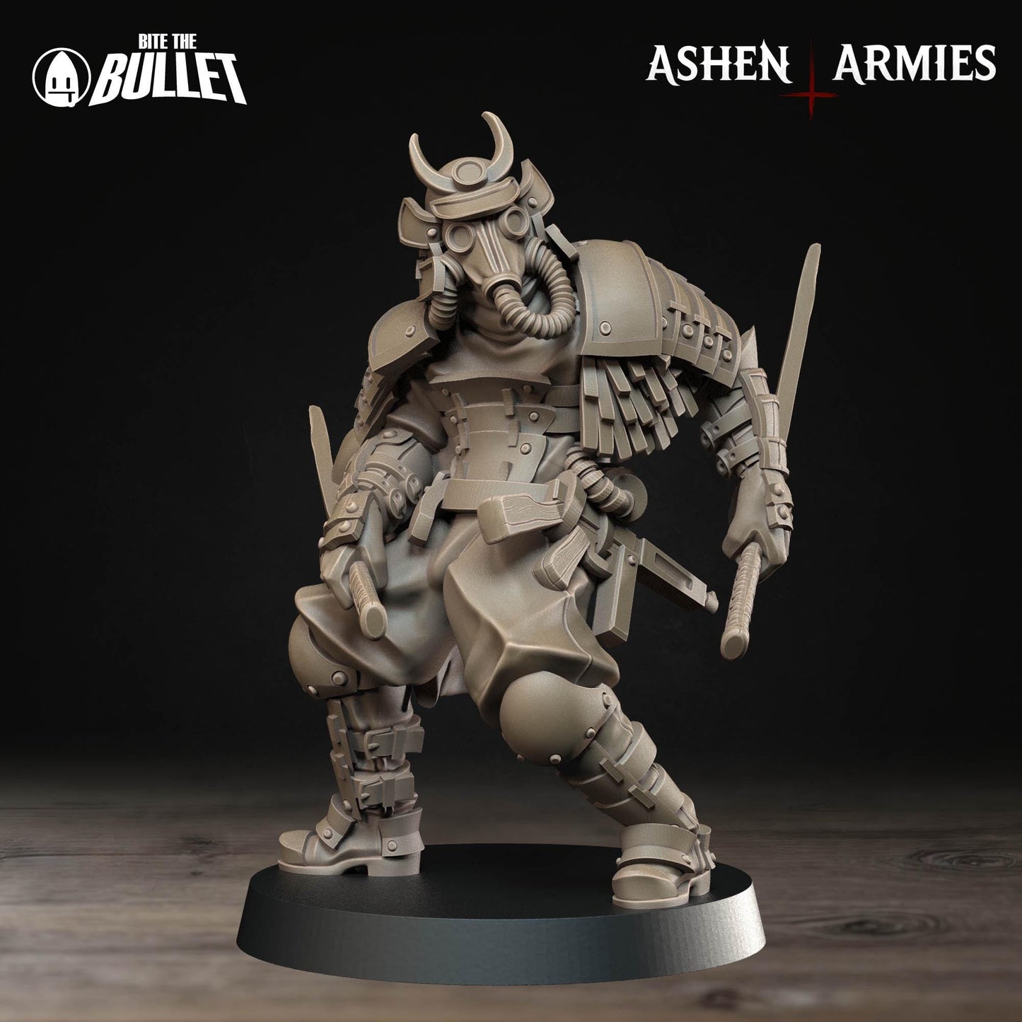 Holy Shogunate Trench Cleric Miniature - Ashen Armies by Bite the Bullet