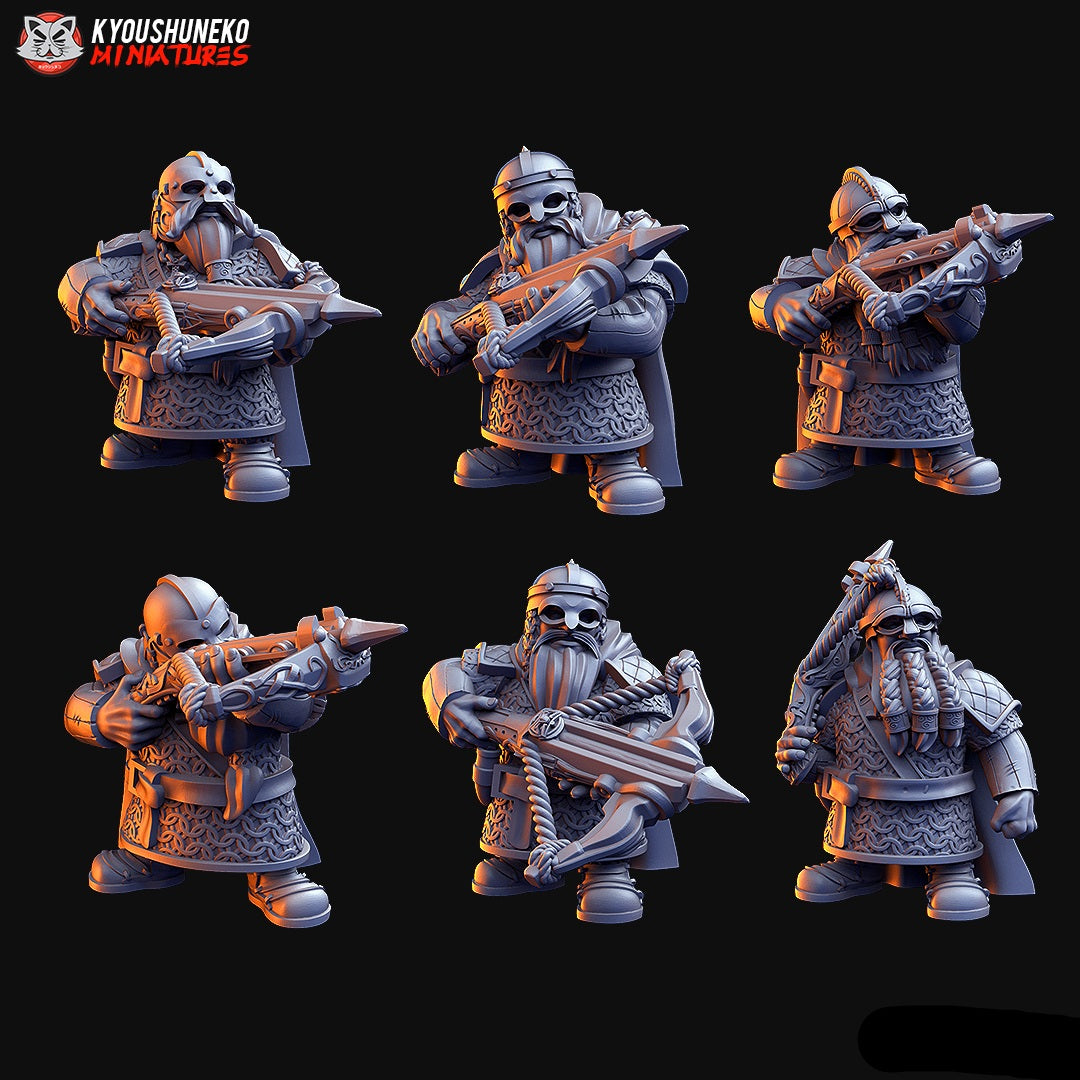 Dwarf Crossbowmen Miniatures - by Kyoushuneko Miniatures