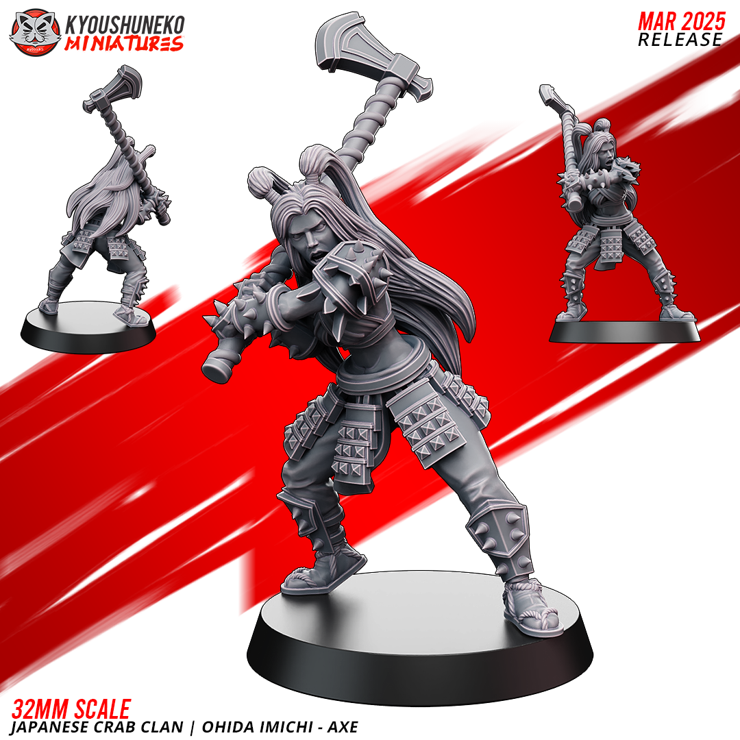 Japanese Crab Clan Ohida Imichi Hero Miniature - by Kyoushuneko Miniatures