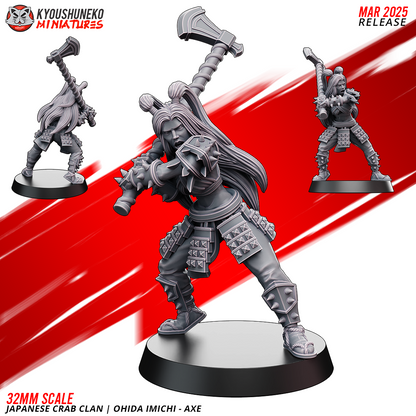 Japanese Crab Clan Ohida Imichi Hero Miniature - by Kyoushuneko Miniatures