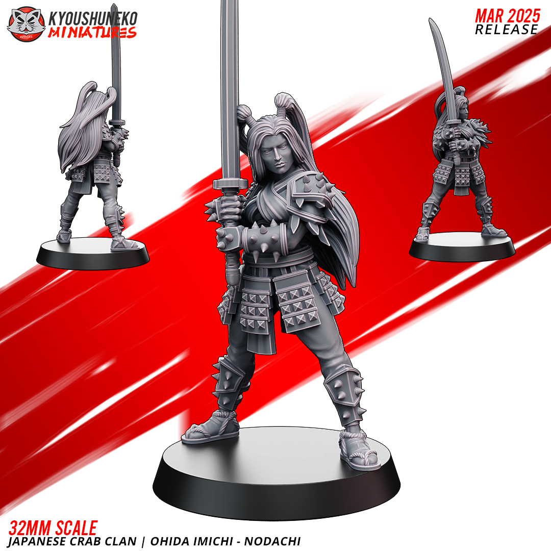 Japanese Crab Clan Ohida Imichi Hero Miniature - by Kyoushuneko Miniatures
