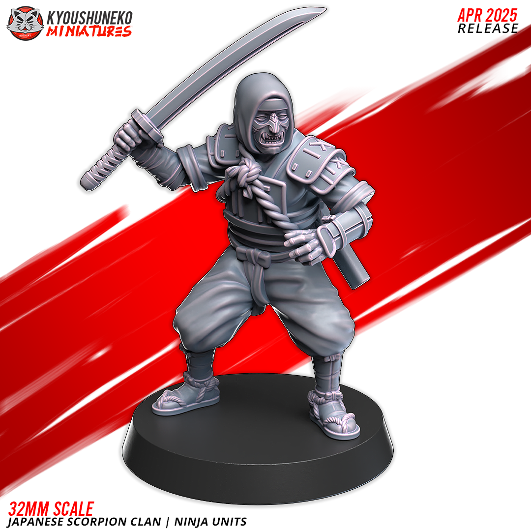 Japanese Scorpion Clan Ninja Unit Miniatures - by Kyoushuneko Miniatures
