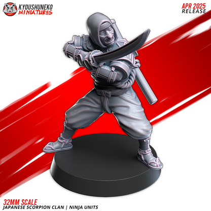 Japanese Scorpion Clan Ninja Unit Miniatures - by Kyoushuneko Miniatures