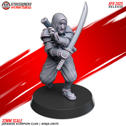 Japanese Scorpion Clan Ninja Unit Miniatures - by Kyoushuneko Miniatures