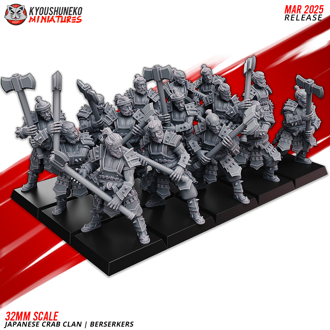 Japanese Crab Clan Berserker Miniatures - by Kyoushuneko Miniatures